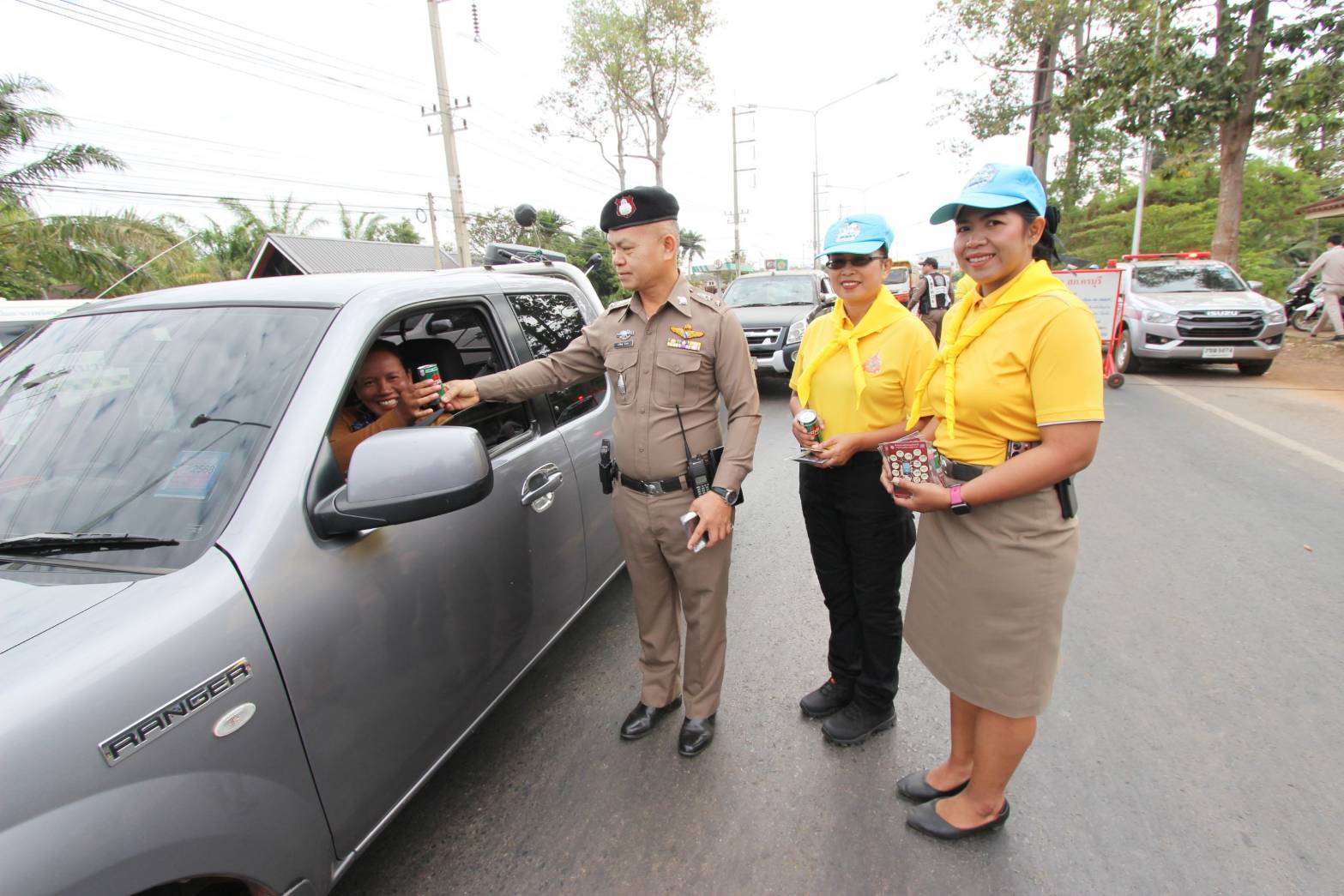 ร่วมพิธีเปิดศูนย์ป้องกันอุบัติเหตุช่วงเทศกาลปีใหม่ 2568