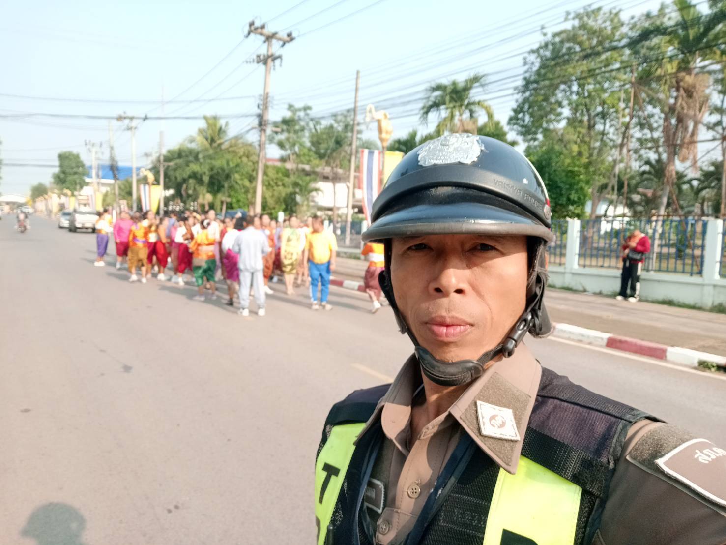 อำนวยความสะดวกการจราจร พิธีวิ่งคบเพลิงสี่มุมเมืองฯ ประจำปี 2568